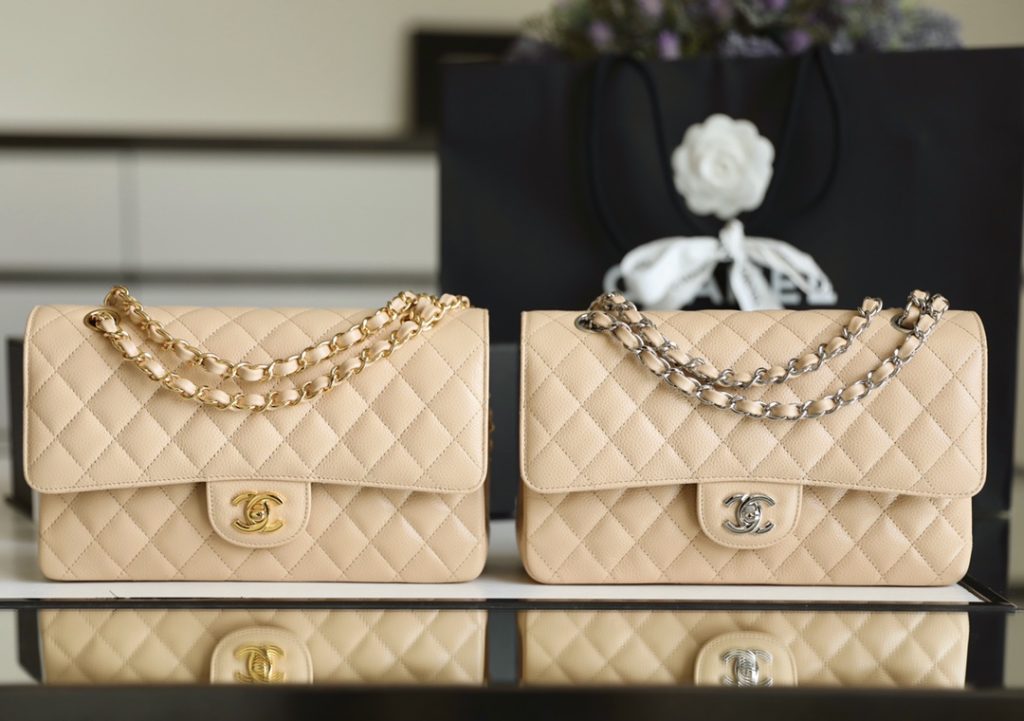 Chanel Medium and Small Classic Flap Bag in Beige