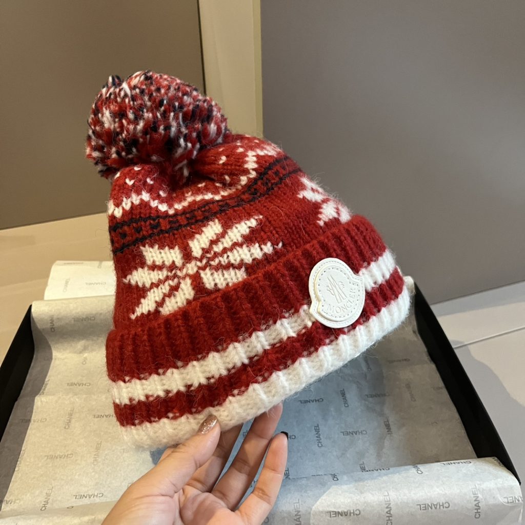 Moncler New Knit Wool Beanie with Fleece Lining