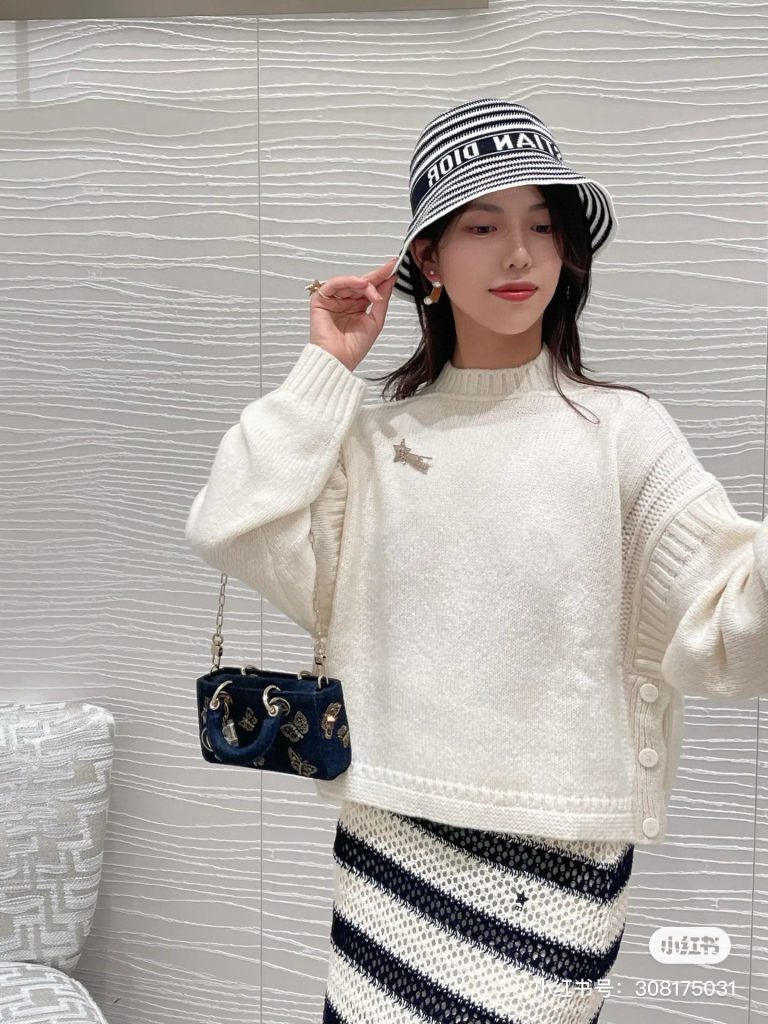 Dior New Knit Fisherman Hat, Hand-Crushed Knitted Design