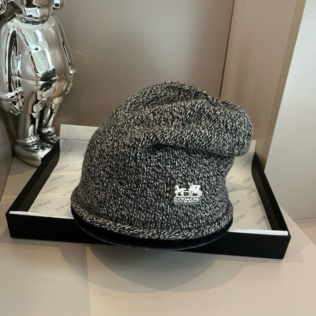 COACH® New Wool Hat, Unisex Knitted Design, 100% Wool Fabric