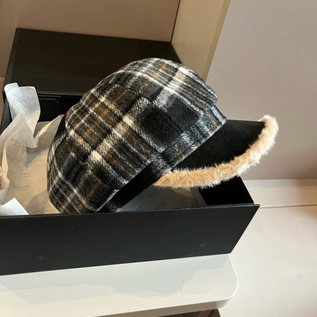 Burberry-style Checkered Newsboy Cap, Painter’s Hat, Head Circumference 57cm