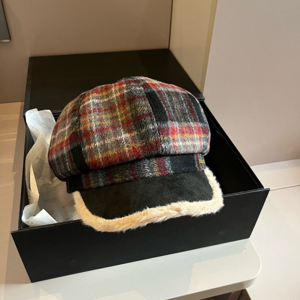 Burberry-style Checkered Newsboy Cap, Painter’s Hat, Head Circumference 57cm