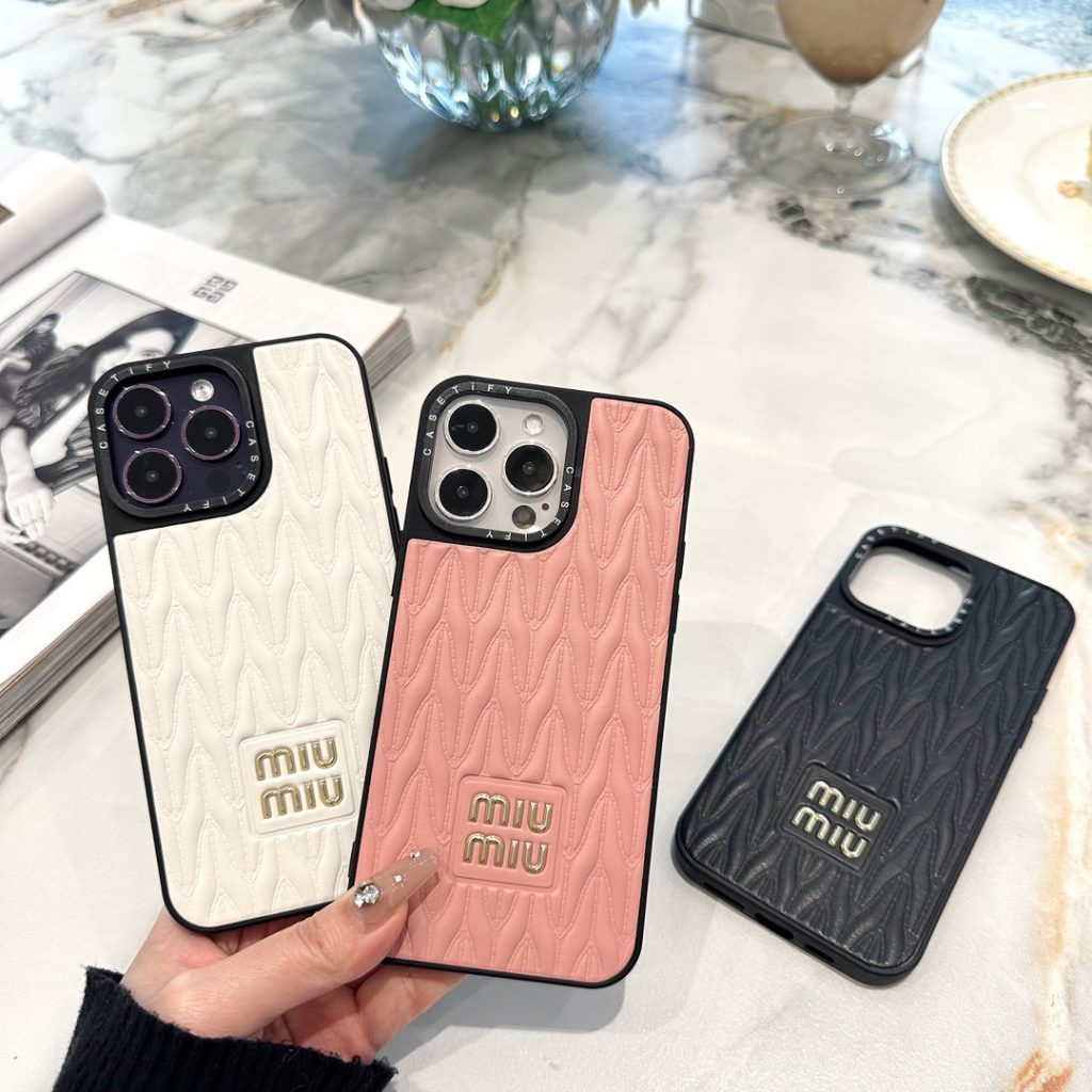 Miu Miu Leather Full-Protection iPhone Case