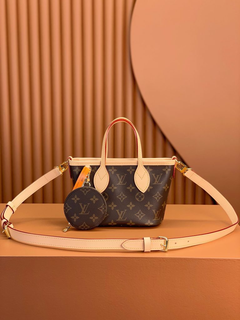 Louis Vuitton Neverfull BB Handbag (Leather Shoulder Strap)