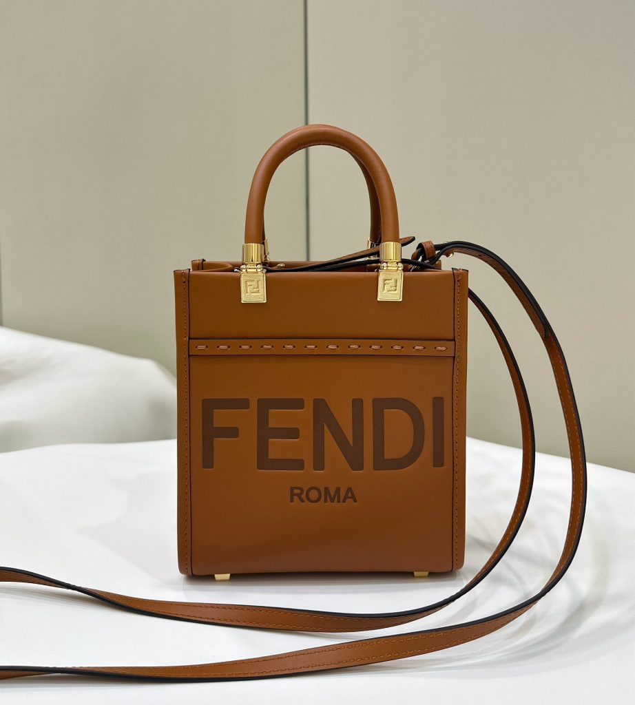 Fendi Full-Leather Embossed Tote Bag