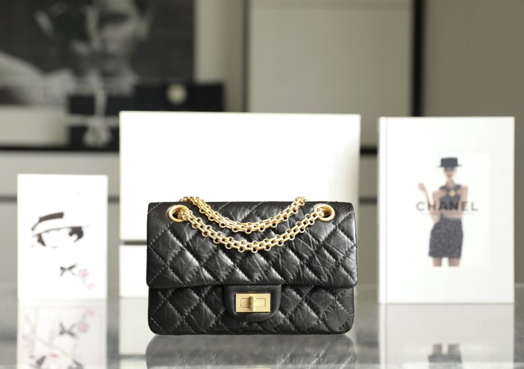 Chanel 2.55 Reissue Mini Black Calfskin with Gold-tone & Silver-tone Buckles