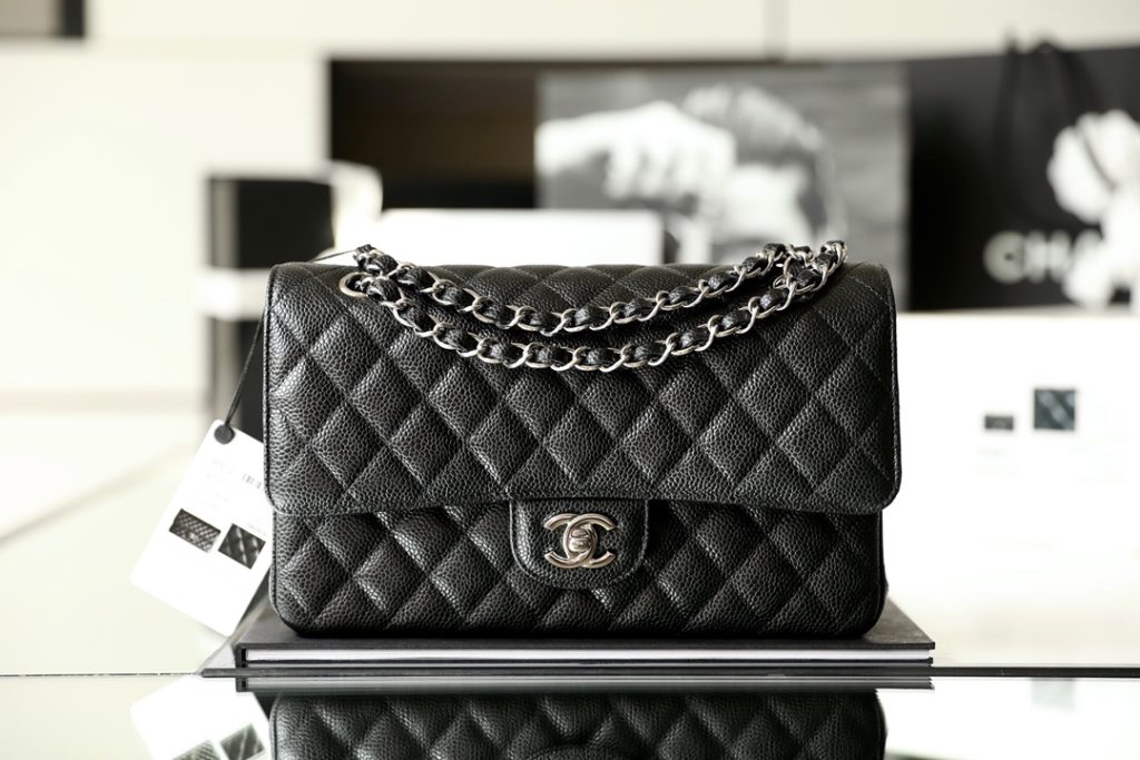 Chanel Classic Flap Small Black Caviar Leather with silver buckle