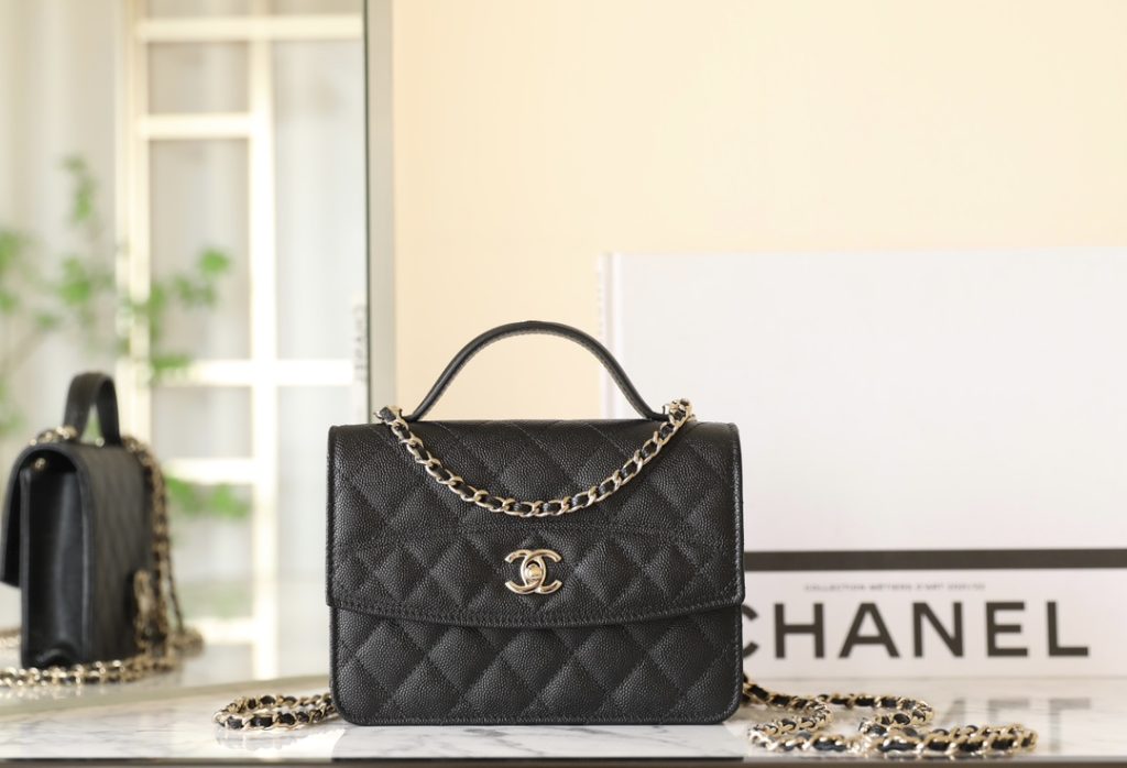 Chanel Handheld Messenger Backpack in Cream Black