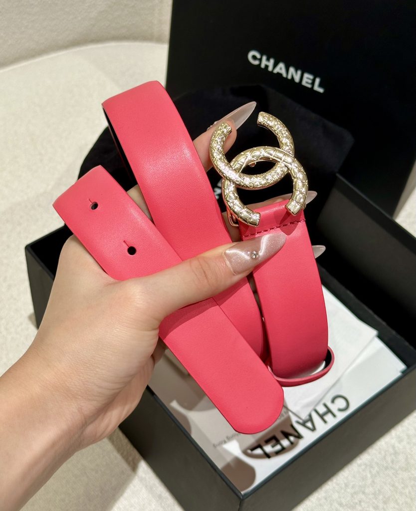 Chanel New Women’s Belt – Elegant CC Buckle, Premium Calfskin, 3.0cm Wide