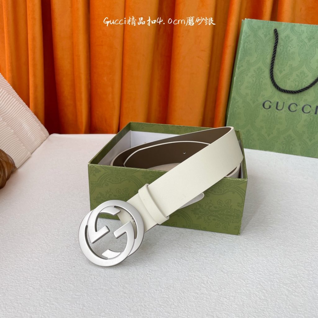 GUCCI New Horizontal Strap, Double G Buckle, 4.0cm