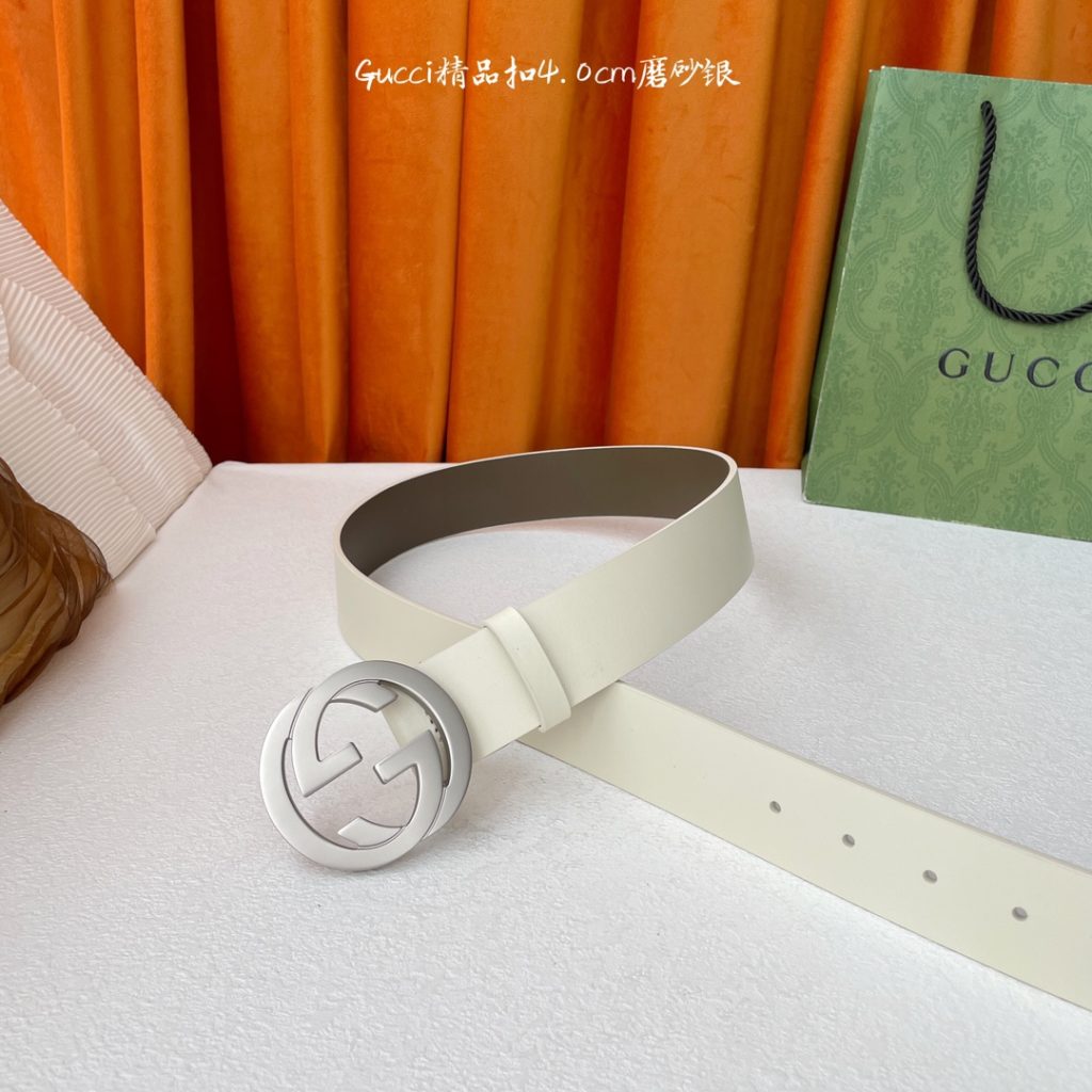 GUCCI New Horizontal Strap, Double G Buckle, 4.0cm