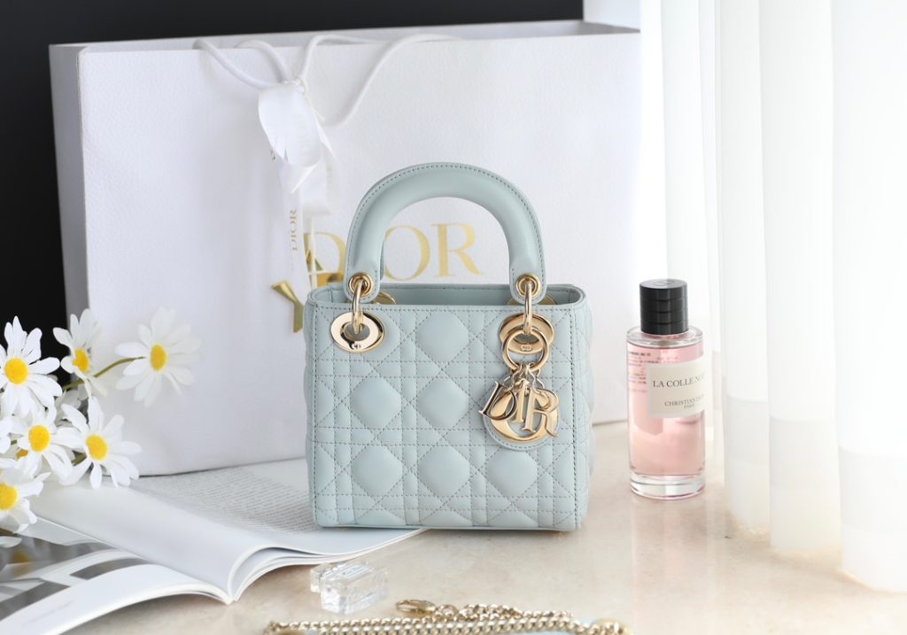 Lady Dior in Lake Blue with Cannage Quilted Stitching