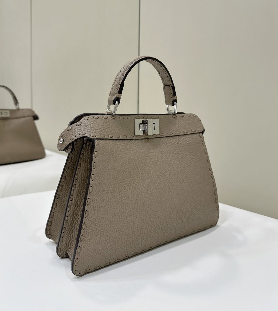 Fendi PEEKABOO Small Handbag-Gray