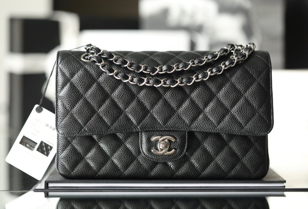 Chanel Classic Flap Small Black Caviar Leather with silver buckle