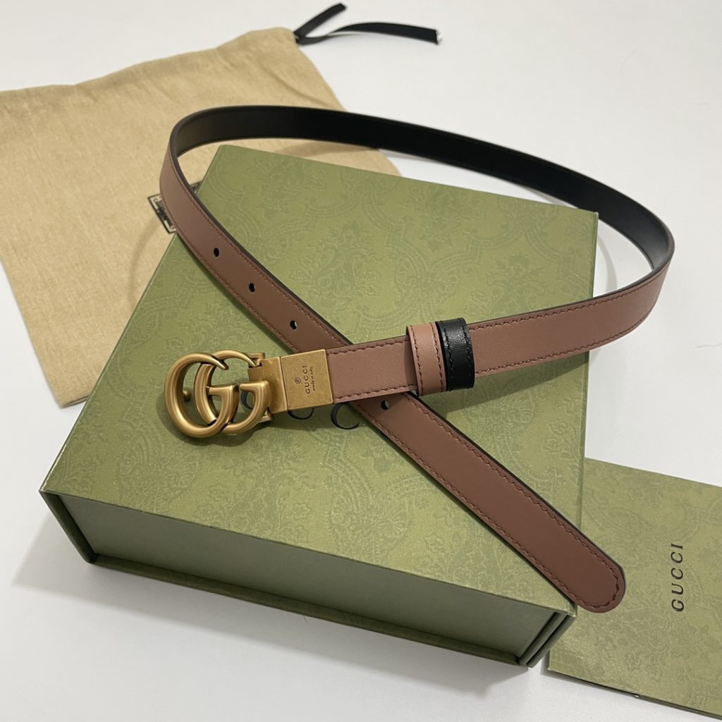 GUCCI New Horizontal Strap, Double G Buckle, 4.0cm