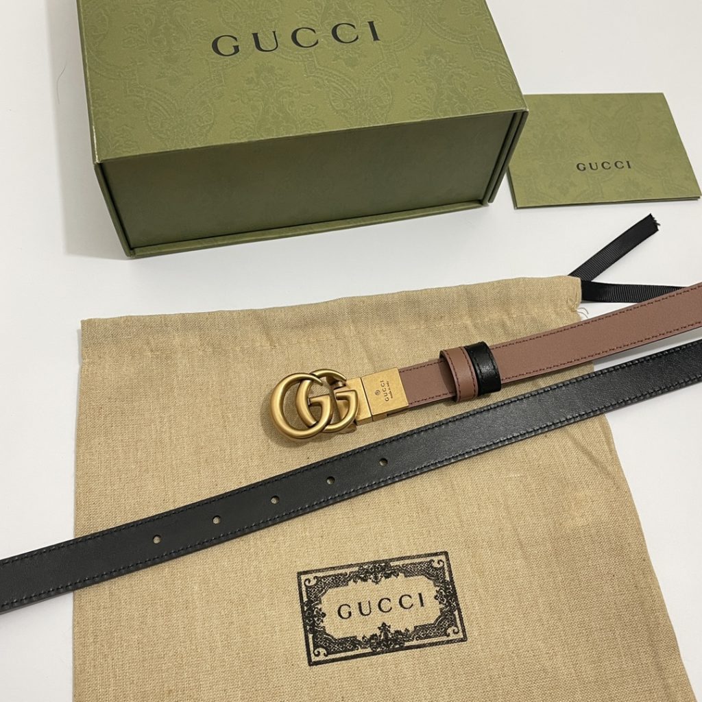 GUCCI New Horizontal Strap, Double G Buckle, 4.0cm