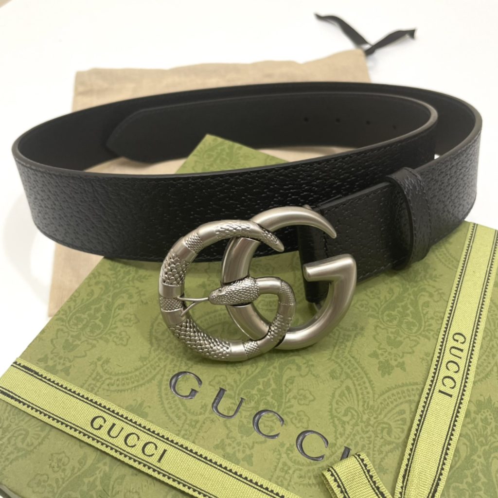 GUCCI New Horizontal Strap, Double G Buckle, 4.0cm