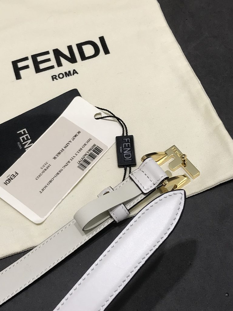 Fendi 2.0cm Belt – Classic Canvas with Top-Grain Calfskin