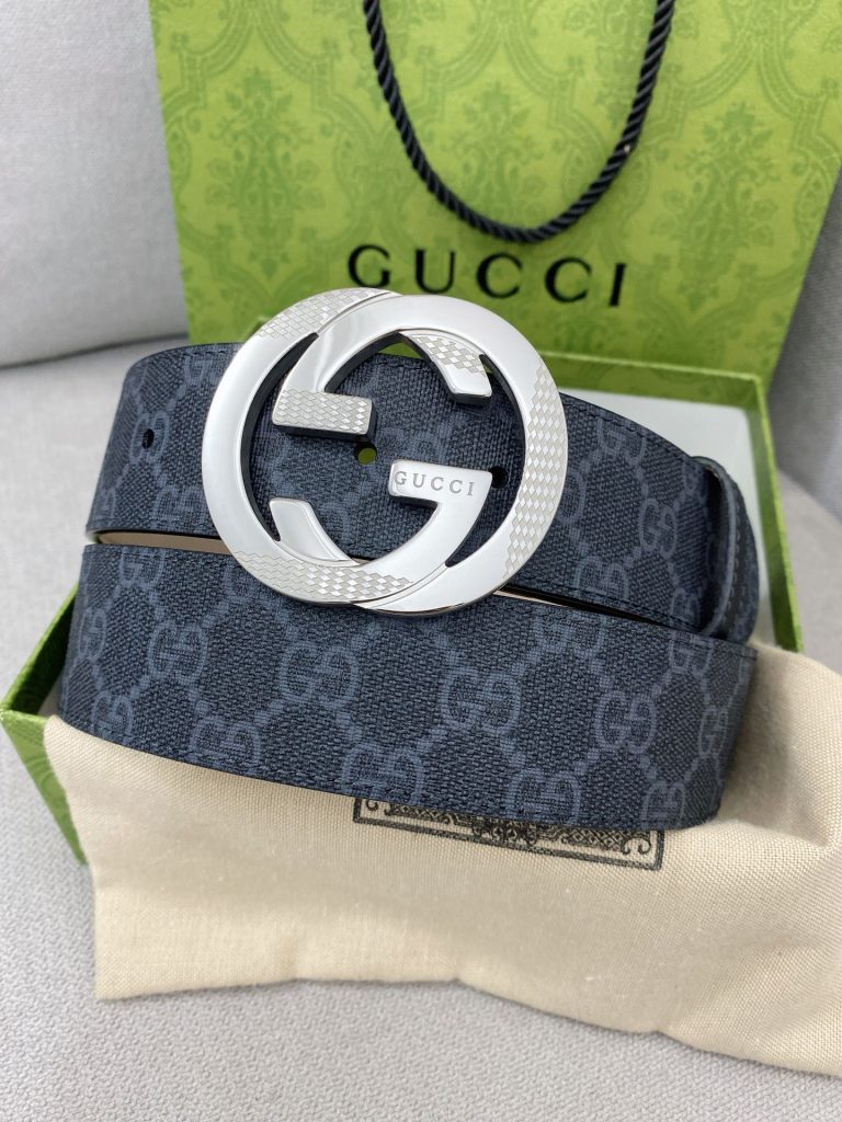 GUCCI New Horizontal Strap, Double G Buckle, 4.0cm