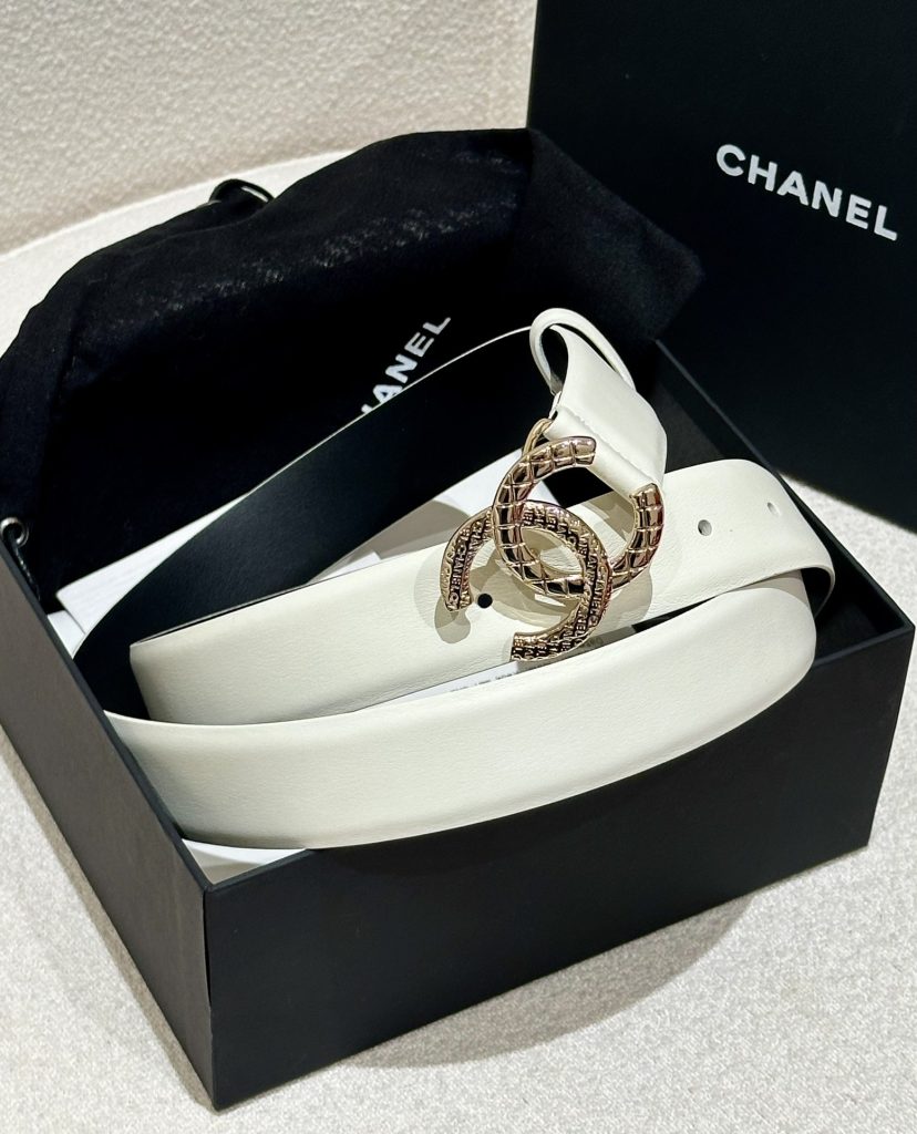 Chanel New Women’s Belt – Elegant CC Buckle, Premium Calfskin, 3.0cm Wide