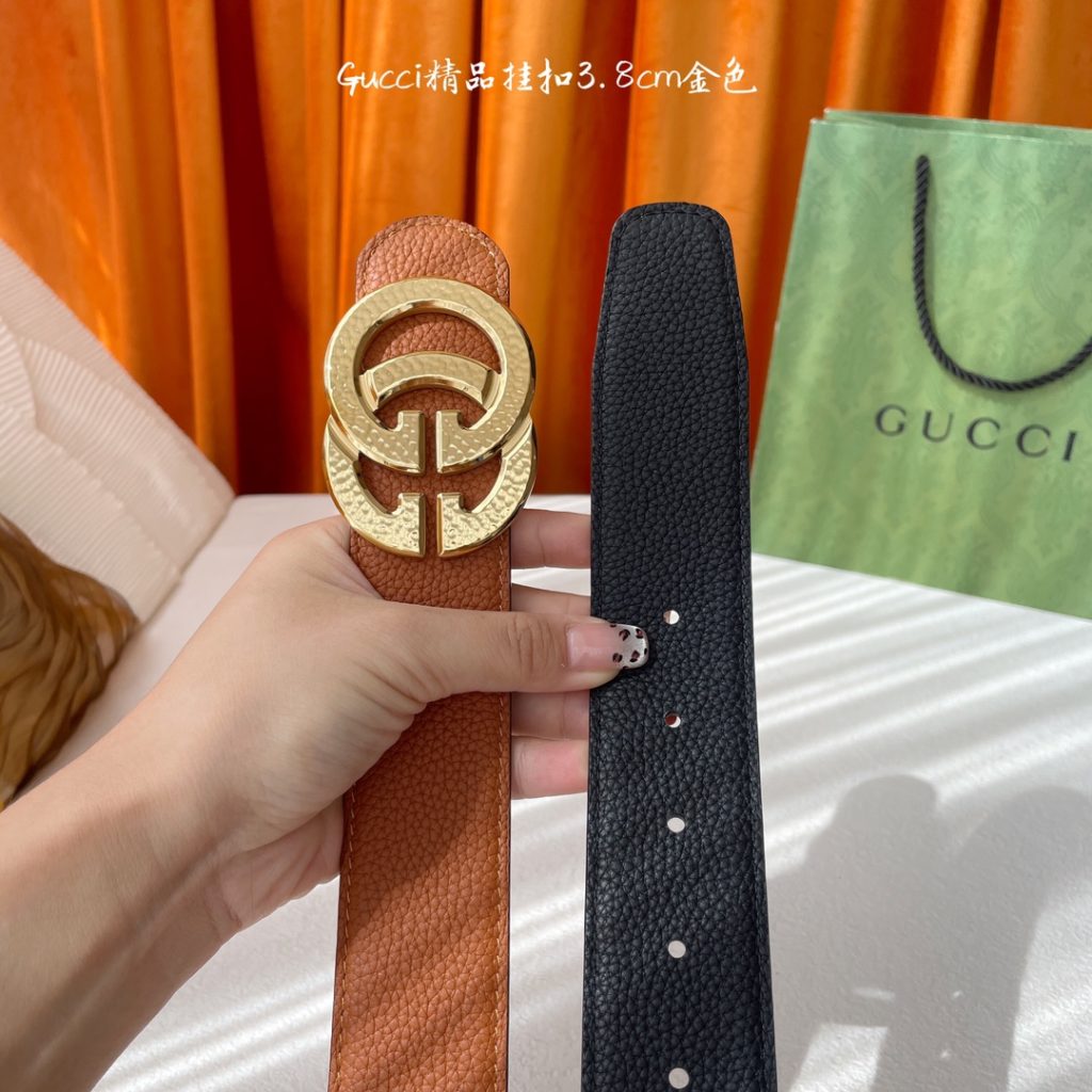 GUCCI New Horizontal Strap, Double G Buckle, 4.0cm