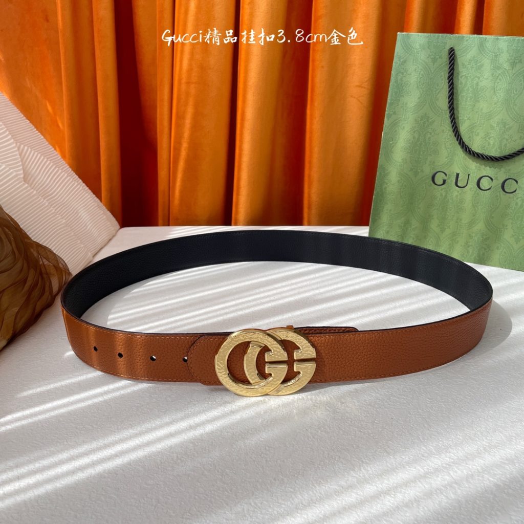 GUCCI New Horizontal Strap, Double G Buckle, 4.0cm