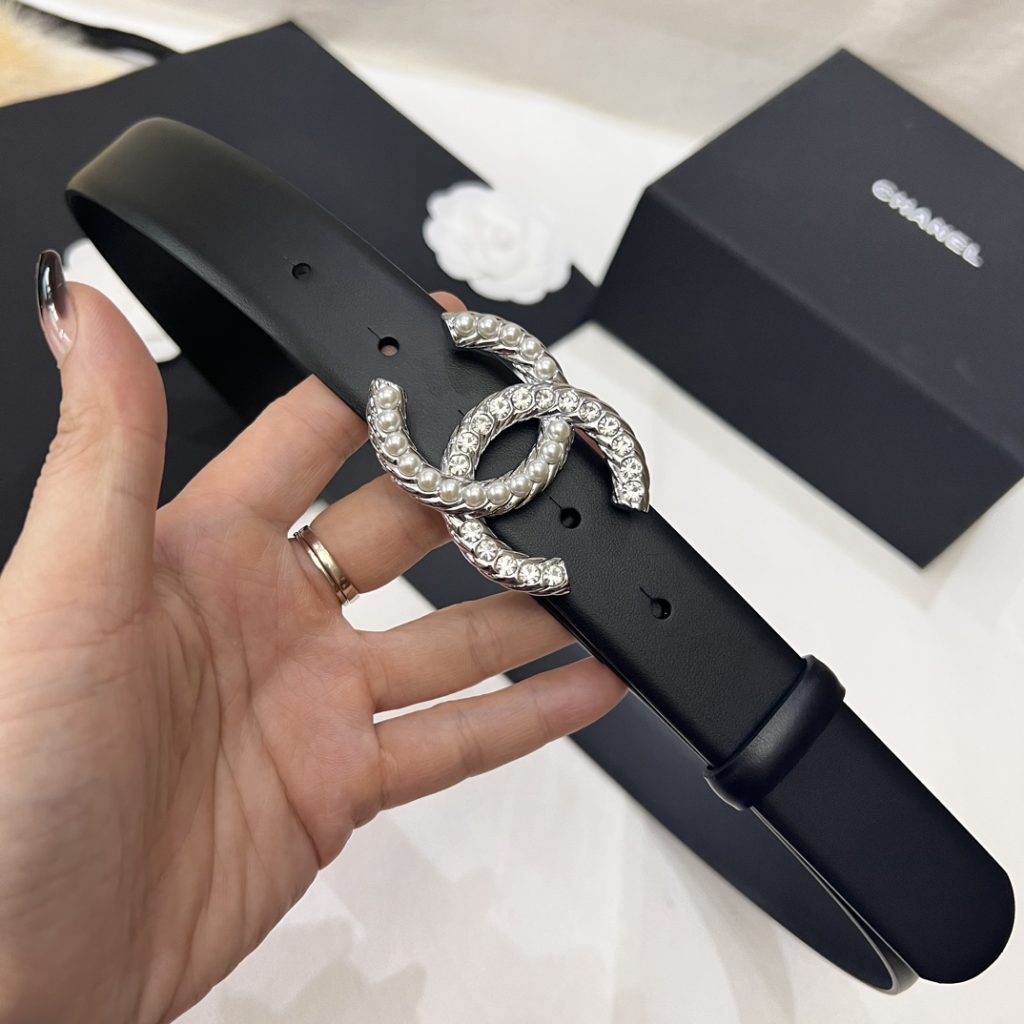 Chanel Double-C Belt in Calfskin, 3.0cm Wide – Timeless Elegance