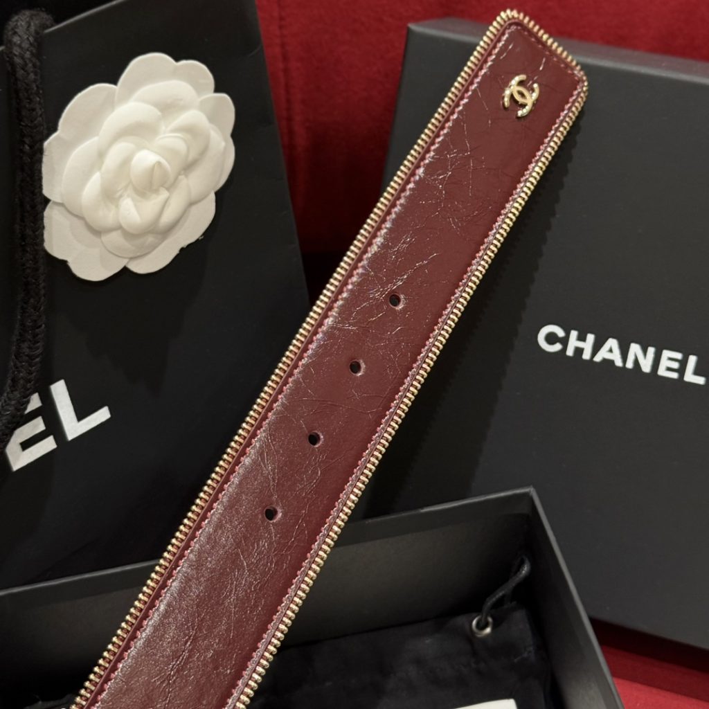 Chanel New Women’s Belt – Reversible Zipper Belt in Premium Leather