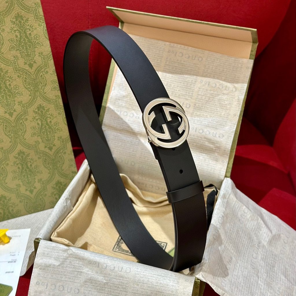 GUCCI New Horizontal Strap, Double G Buckle, 4.0cm