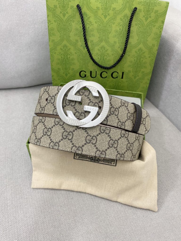 GUCCI New Horizontal Strap, Double G Buckle, 4.0cm