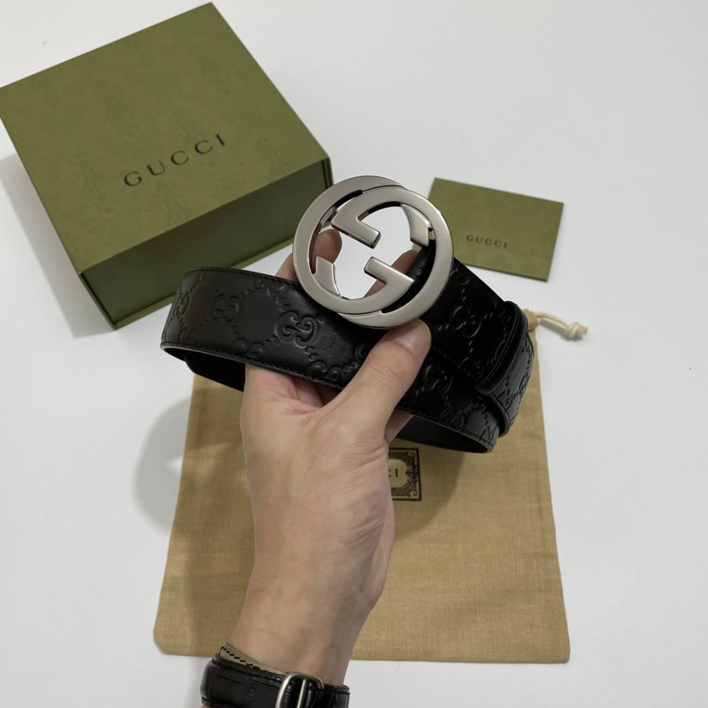 GUCCI New Horizontal Strap, Double G Buckle, 4.0cm