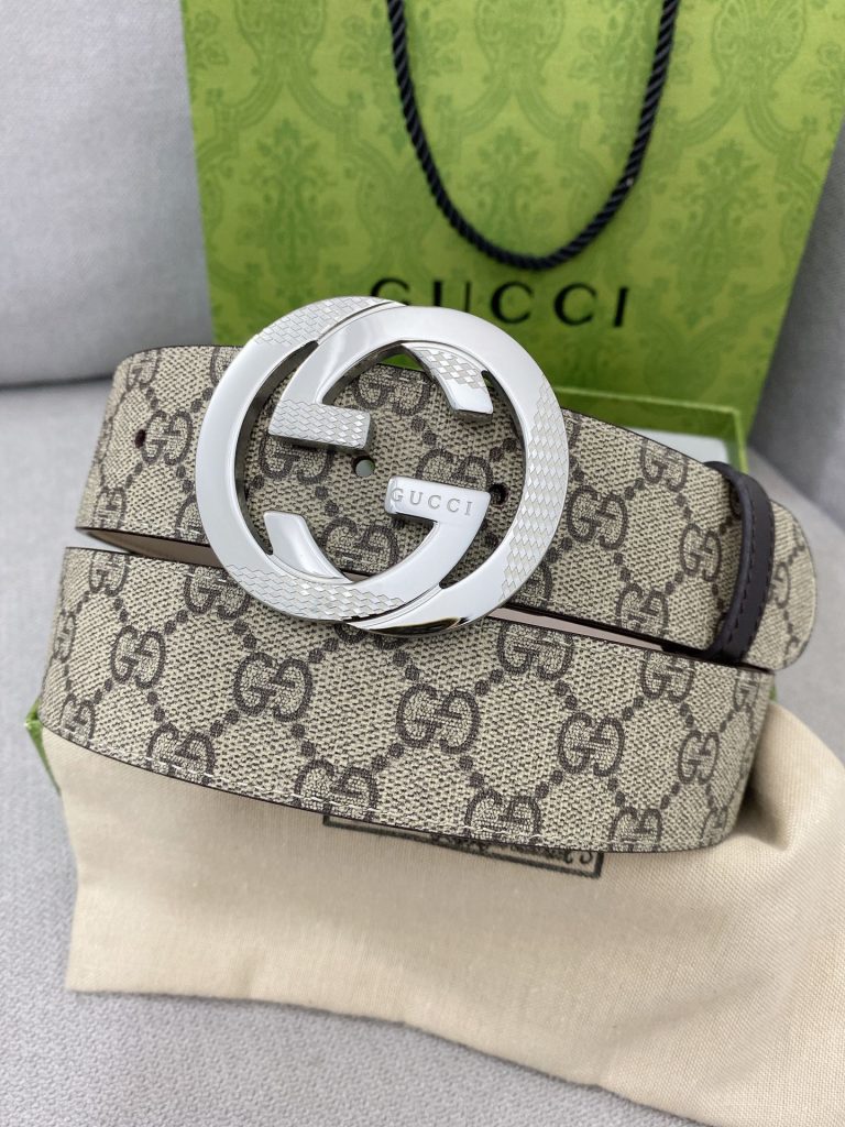 GUCCI New Horizontal Strap, Double G Buckle, 4.0cm