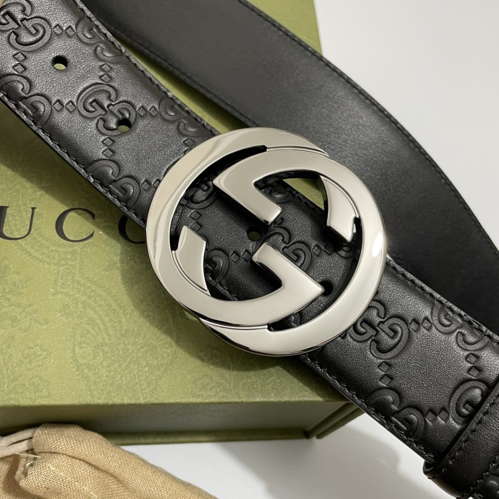 GUCCI New Horizontal Strap, Double G Buckle, 4.0cm