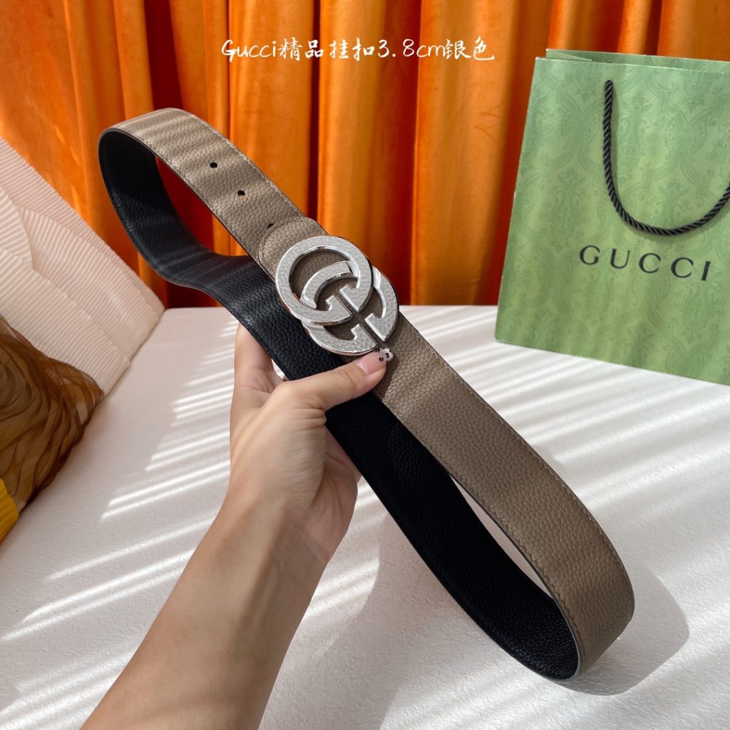 GUCCI New Horizontal Strap, Double G Buckle, 4.0cm