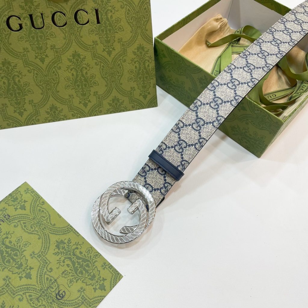 GUCCI New Horizontal Strap, Double G Buckle, 4.0cm