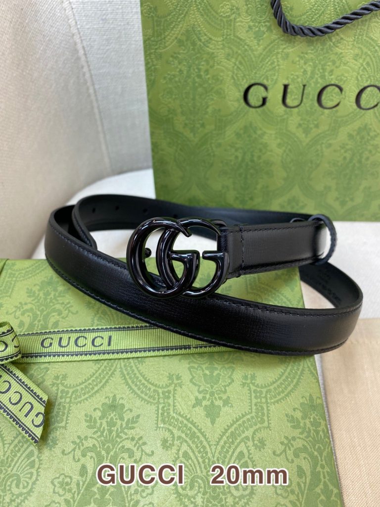 GUCCI New Horizontal Strap, Double G Buckle, 4.0cm