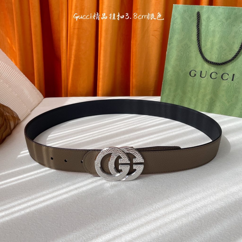 GUCCI New Horizontal Strap, Double G Buckle, 4.0cm