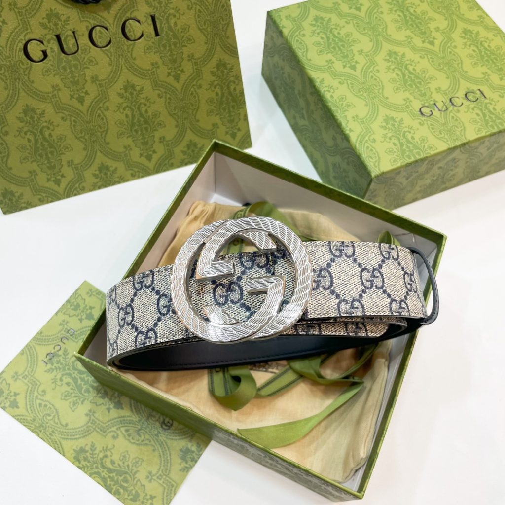 GUCCI New Horizontal Strap, Double G Buckle, 4.0cm