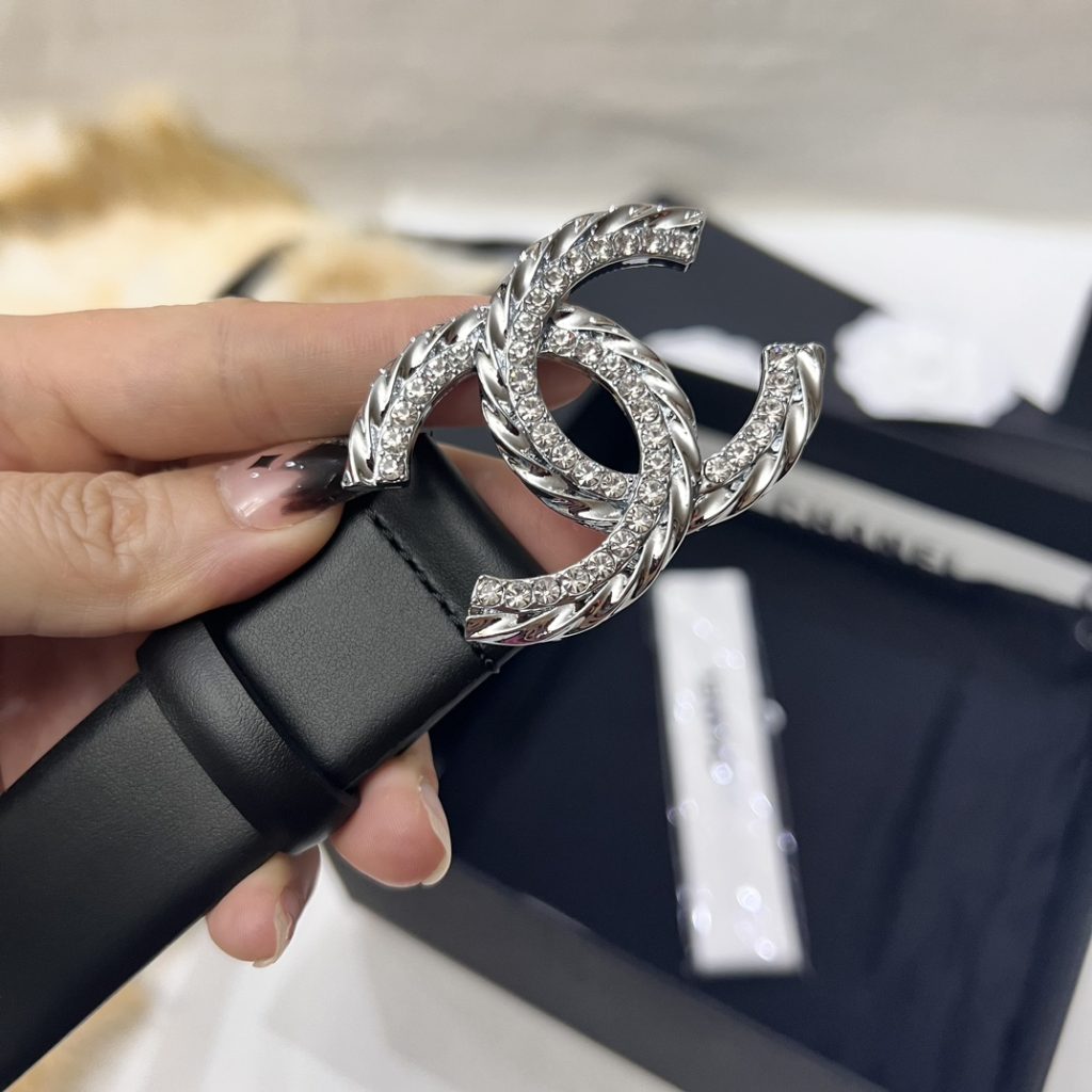 Chanel Double-C Belt in Calfskin, 3.0cm Wide – Timeless Elegance