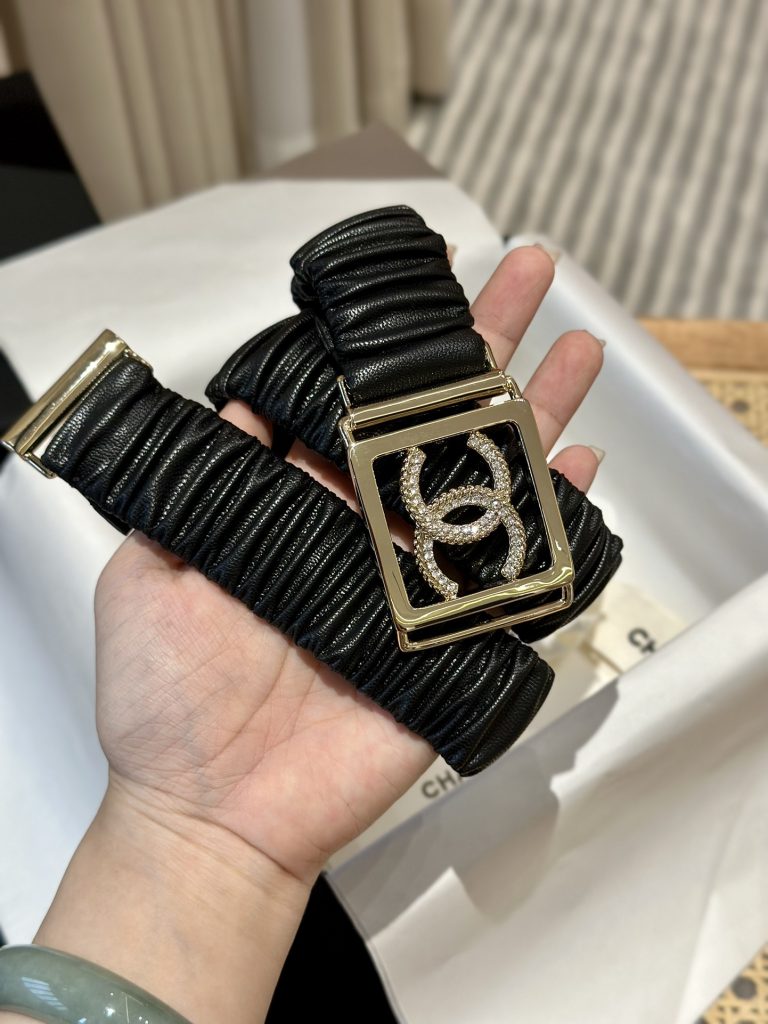 Chanel New Double-Sided Stretch Lambskin Belt