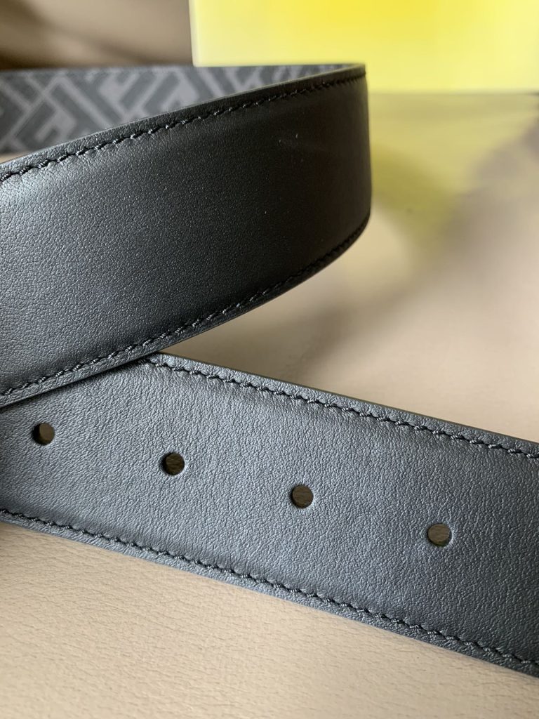 Fendi 4.0cm Belt – Classic Canvas with Top-Grain Calfskin