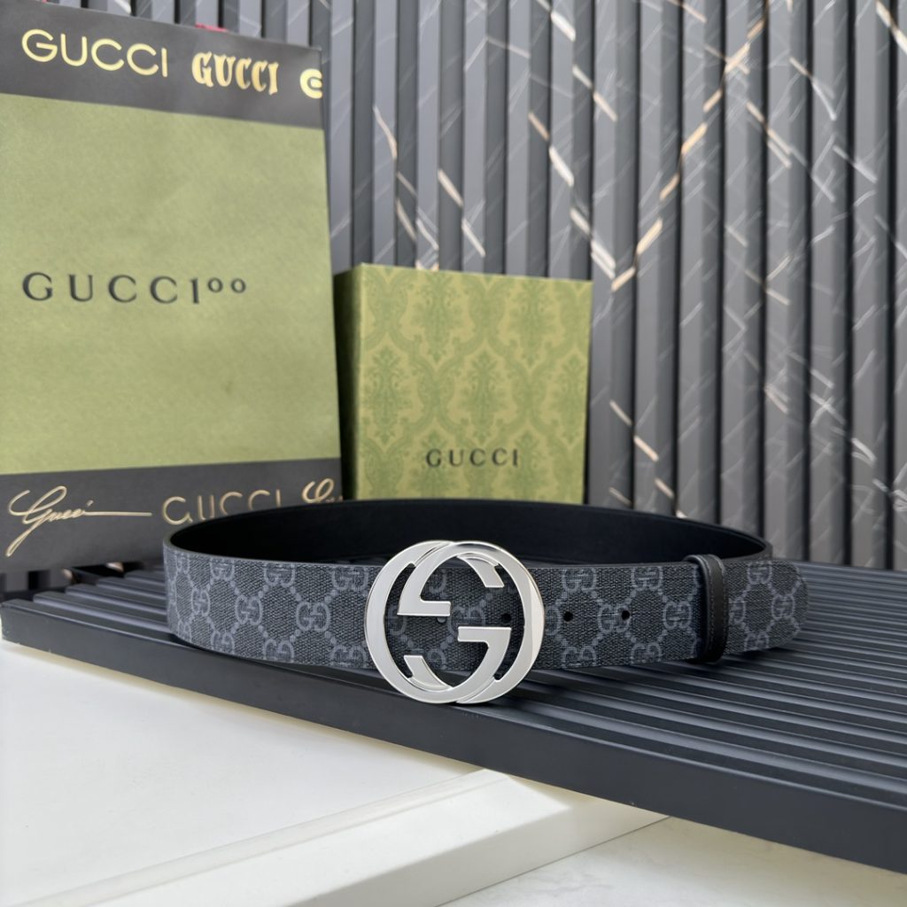 GUCCI New Horizontal Strap, Double G Buckle, 4.0cm