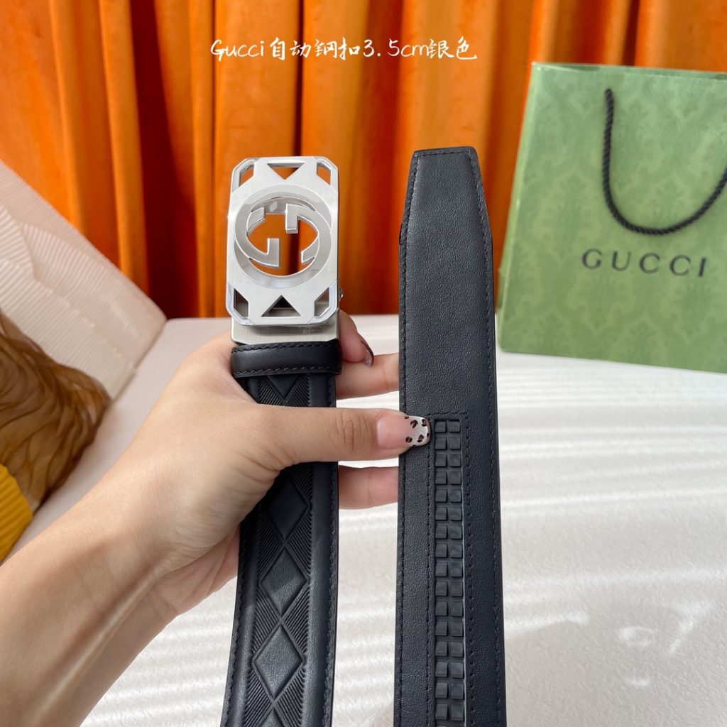 GUCCI New Horizontal Strap, Double G Buckle, 4.0cm