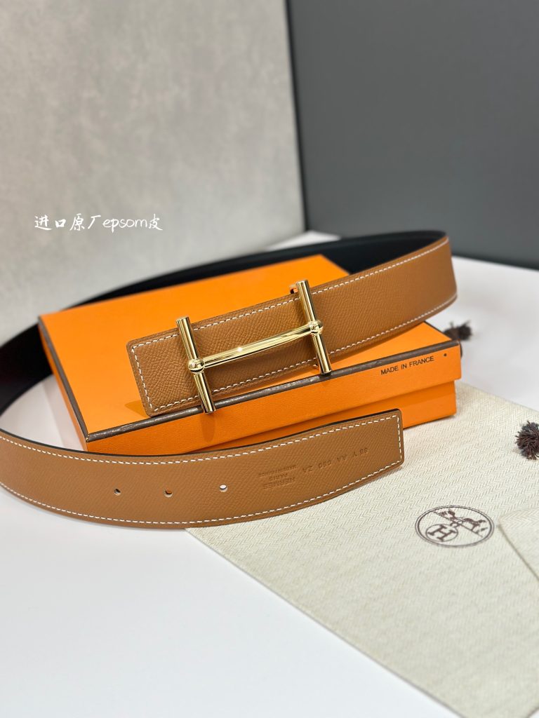 Hermès D’ANCRE Belt Buckle & Reversible Leather Strap