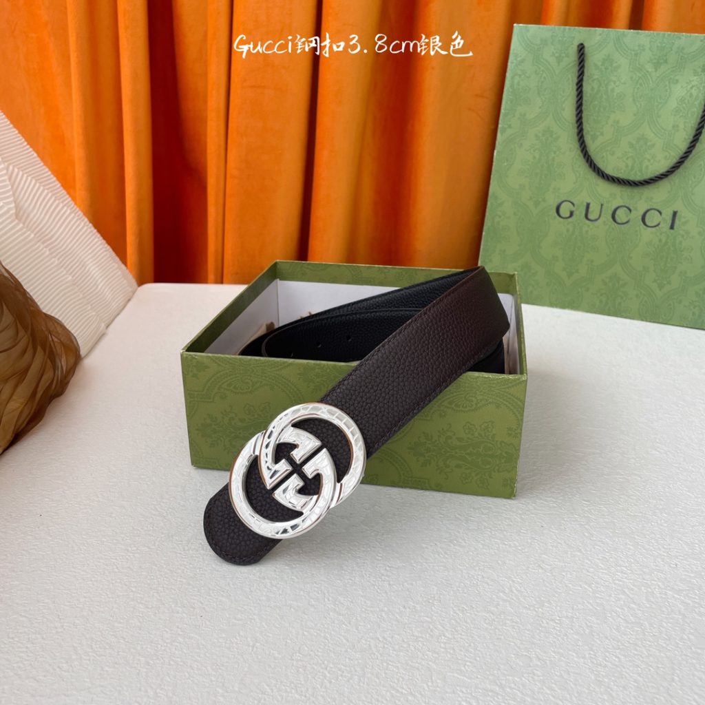 GUCCI New Horizontal Strap, Double G Buckle, 4.0cm