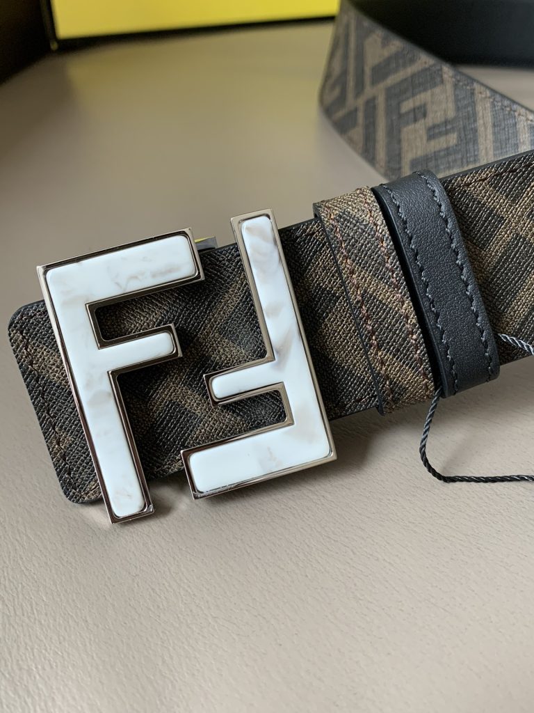 Fendi 4.0cm Belt – Classic Canvas with Top-Grain Calfskin