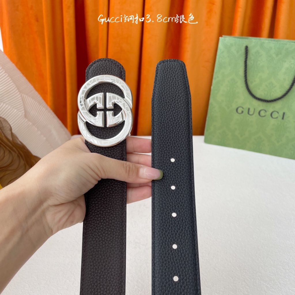 GUCCI New Horizontal Strap, Double G Buckle, 4.0cm