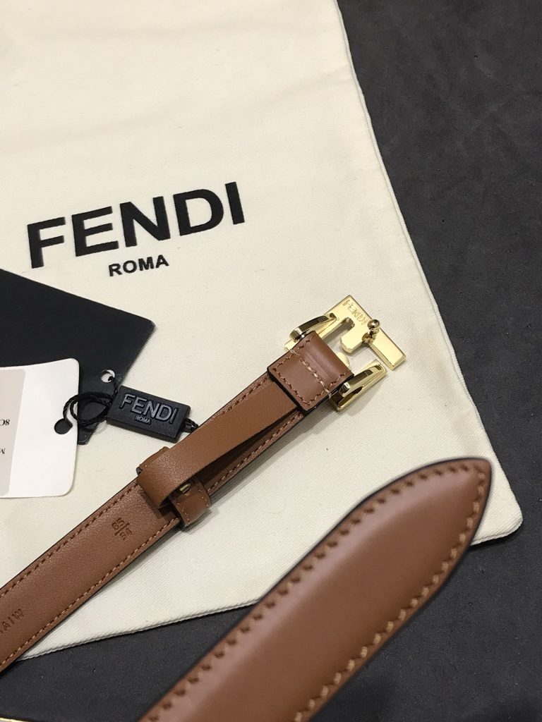 Fendi 2.0cm Belt – Classic Canvas with Top-Grain Calfskin