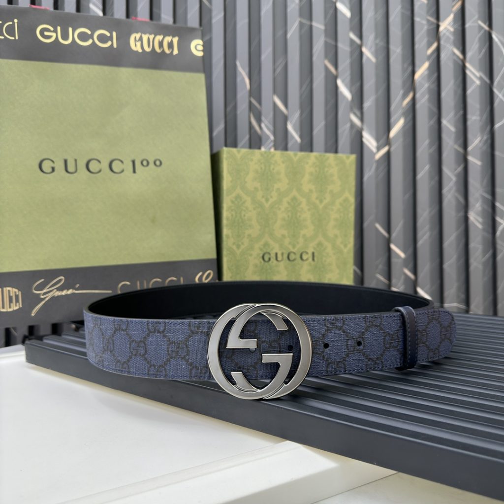 GUCCI New Horizontal Strap, Double G Buckle, 4.0cm