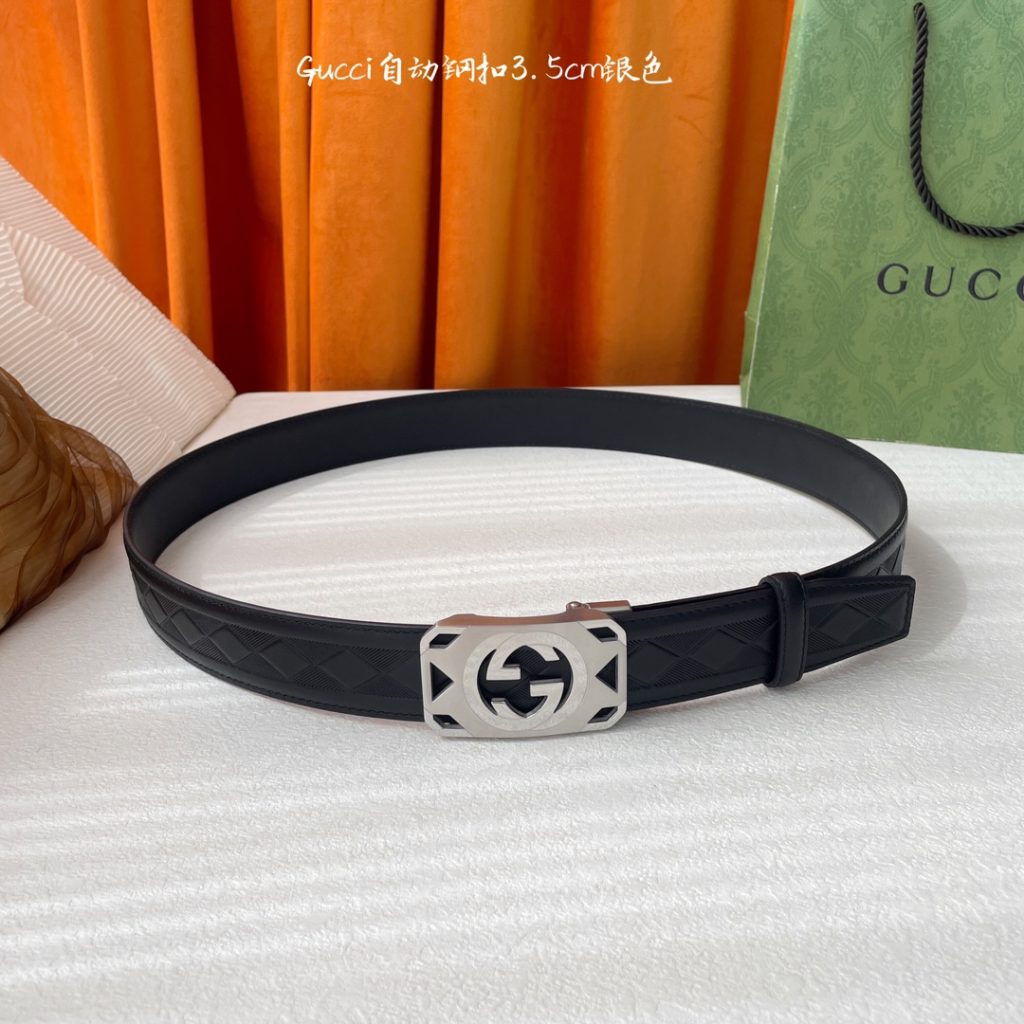 GUCCI New Horizontal Strap, Double G Buckle, 4.0cm